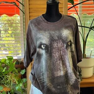 The Mountain Wolf Dog Tee - Gray